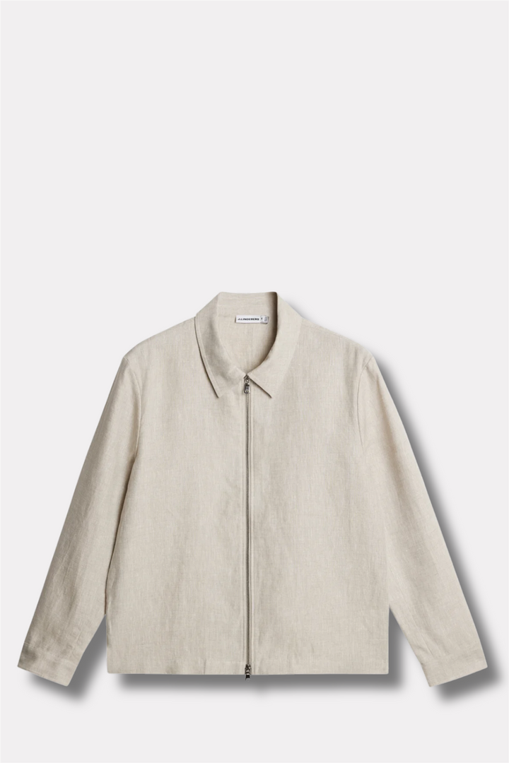 Julius Drape Linen Overshirt Moonbeam