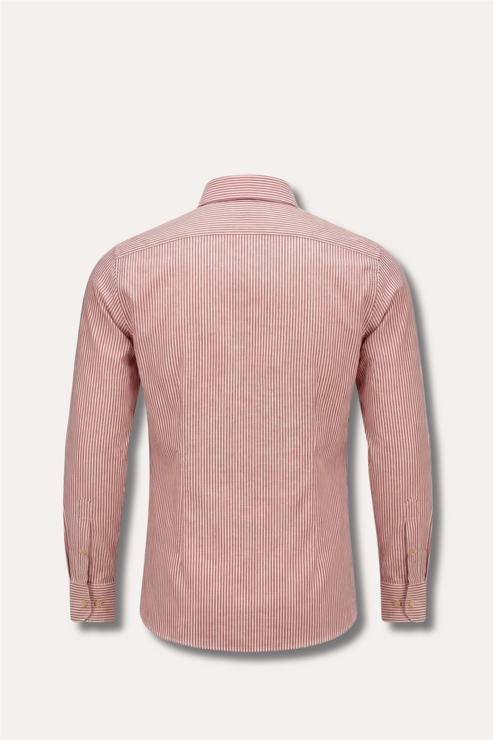 Oxford Cotton Shirt Red Stripe