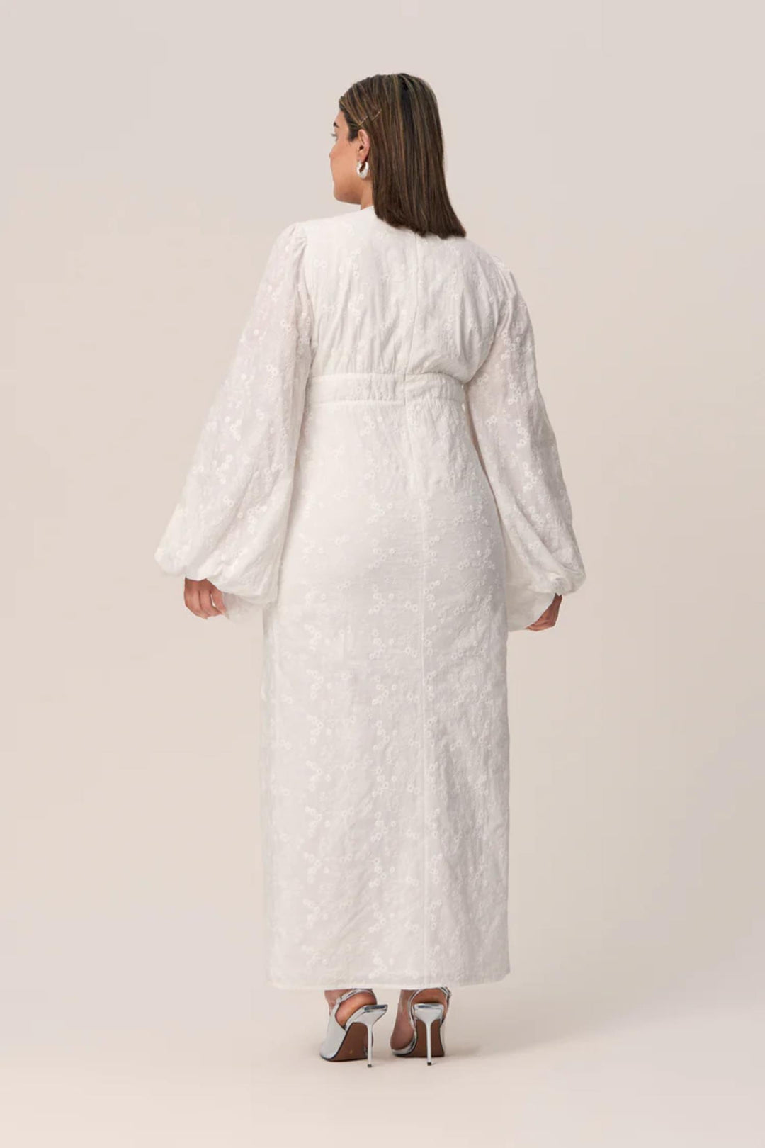 Positano dress- White Floral Embroidery