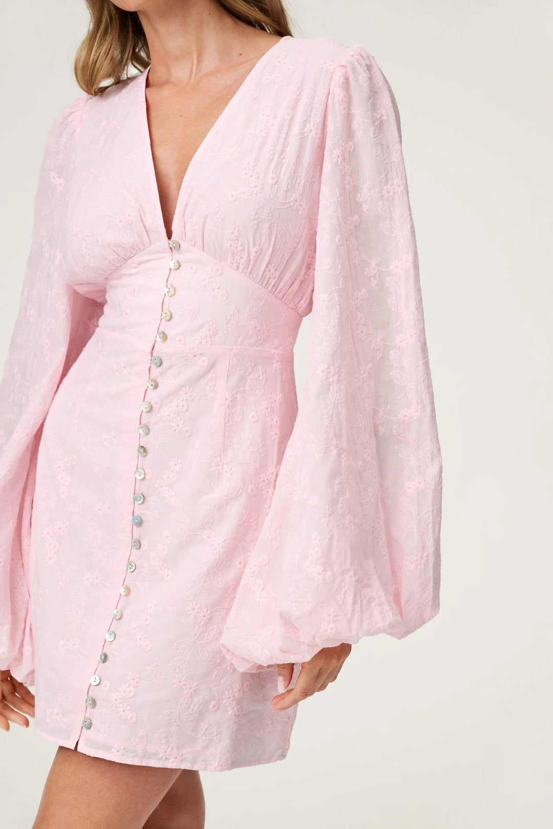 Florence dress- Pink Embroidery