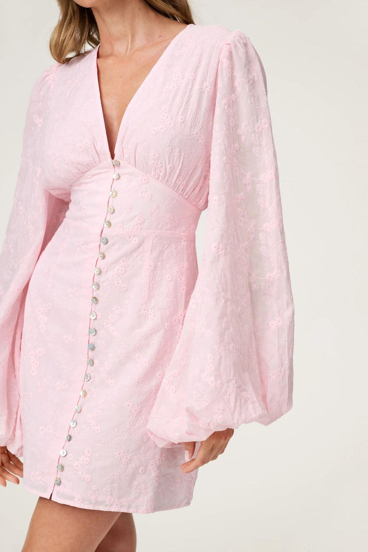 Florence dress- Pink Embroidery