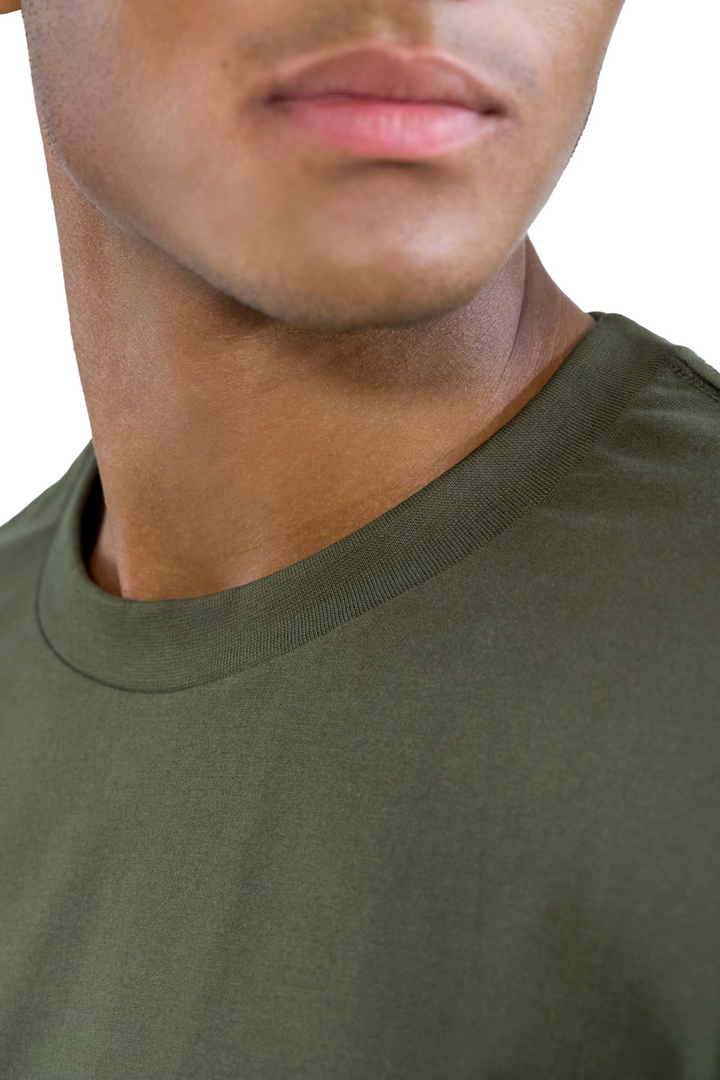 Crew Neck Regular Army Green