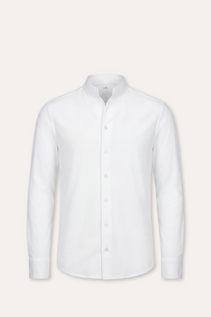 No Collar Cotton Shirt White