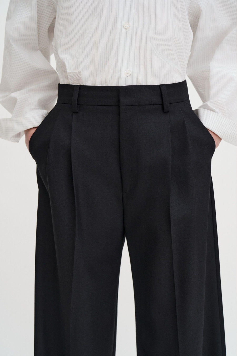 Darcey Wool Trousers- Black
