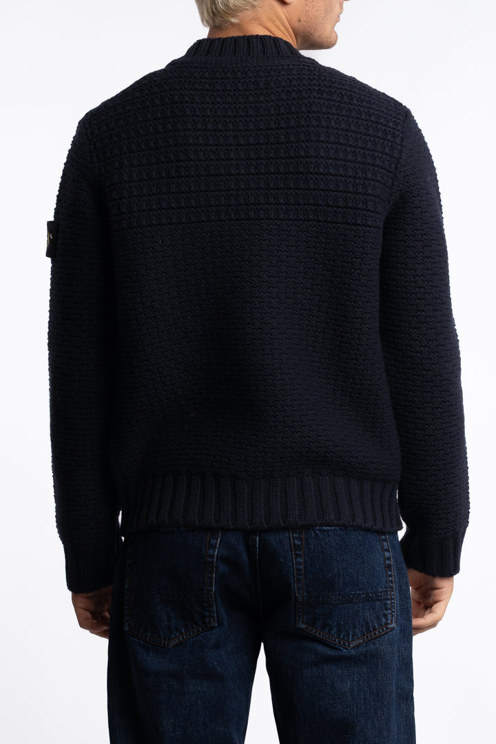 5100054 Pure Wool Mock Neck Jumper Navy