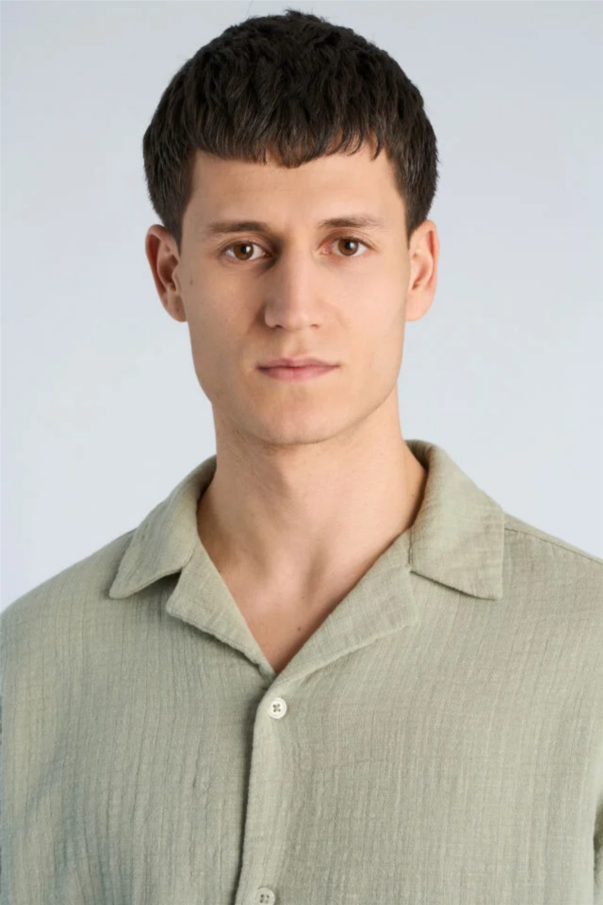 Cotton Muslin Resort Shirt S/S Dusty Olive