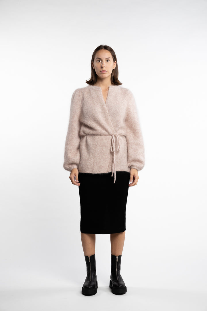 Fredrikke Chunky Cardigan- Beige Melange