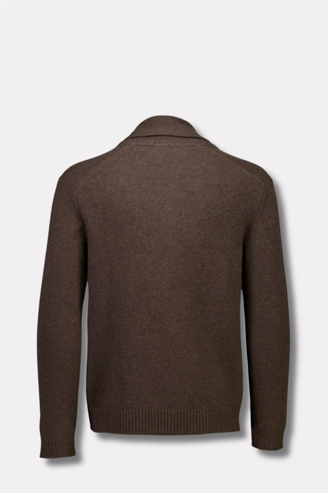 Lambswool Shawlcollar Cardigan Dk Brown