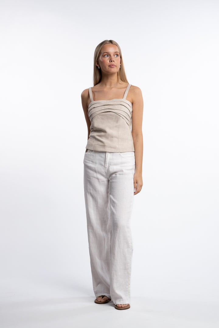 Izza Top- Light Sand Melange