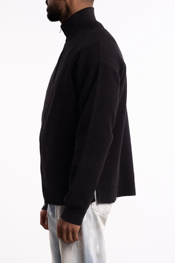 Buzz Boiled Merino Zip-Sweater Black