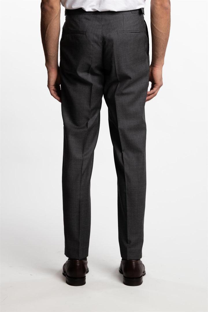 Prato Pleated Wool Trousers Grey Flannel