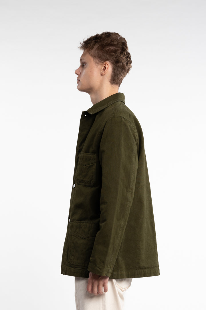 Cotton Duck Canvas Five-Pocket Chore Jacket Olive