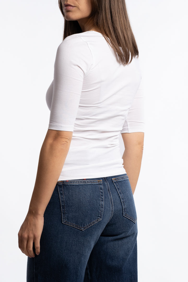 Cotton Stretch Scoop Neck Top