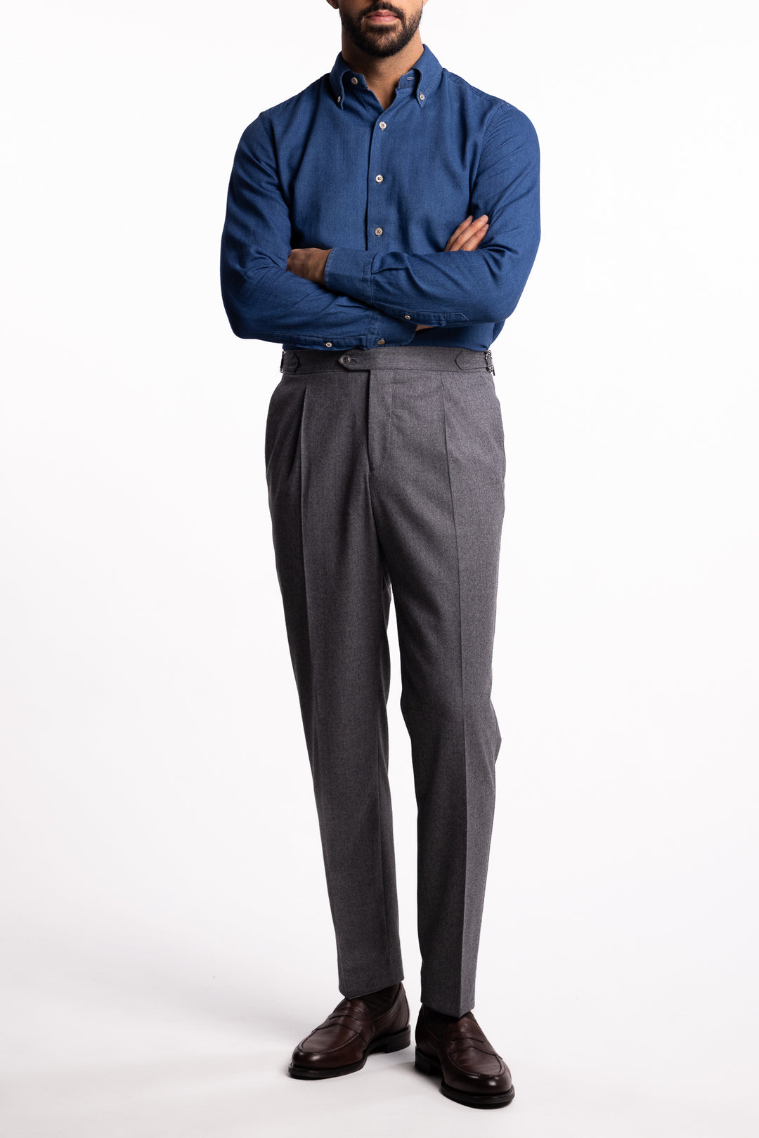 Button Down Flannel Shirt Blue