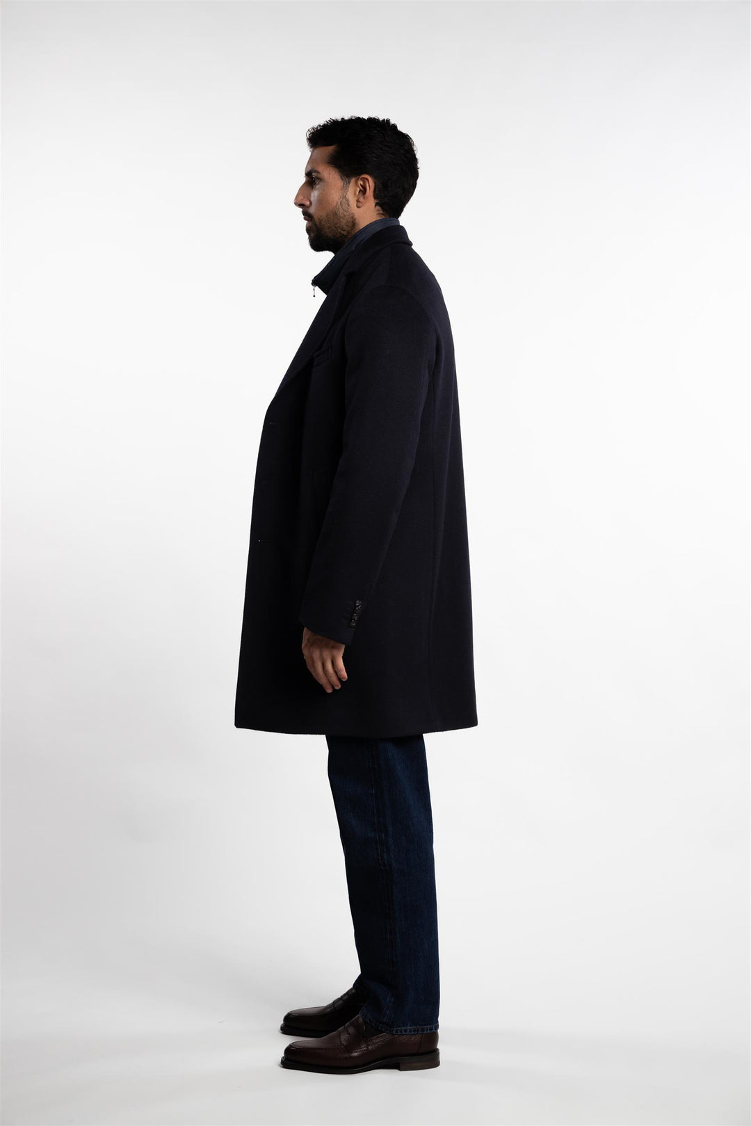 Wool/Cashmere Coat Navy