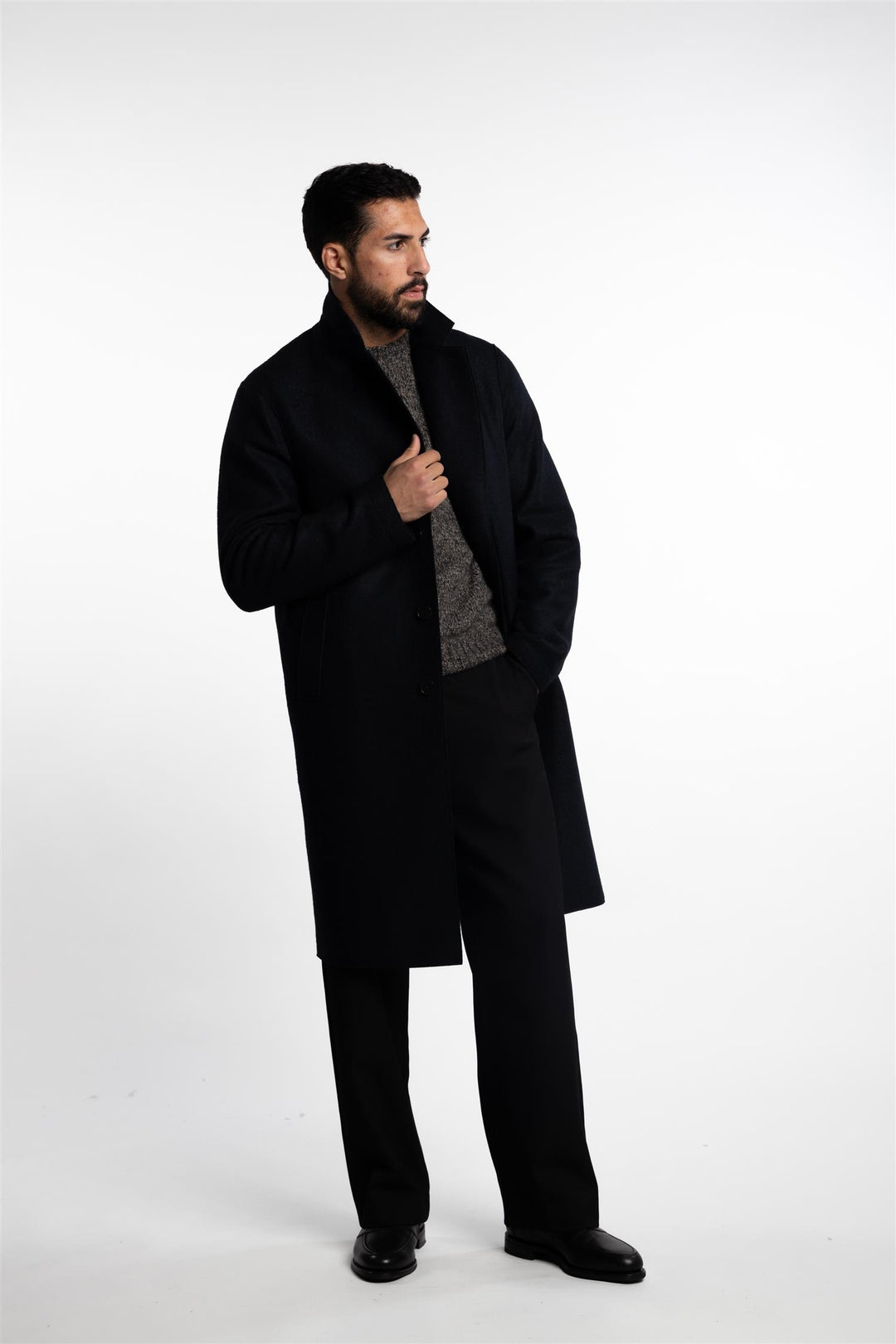 Overcoat Pressed Wool Dark Blue