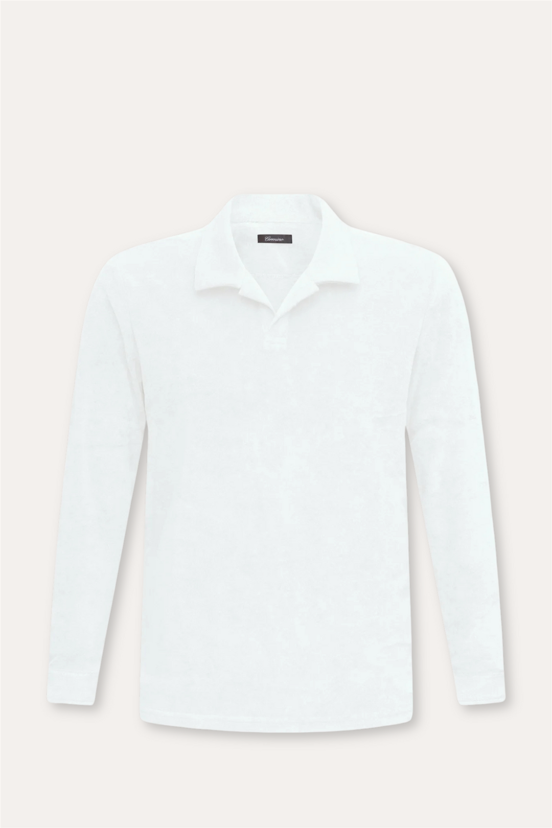 Riviera Terry Polo Long Sleeve White