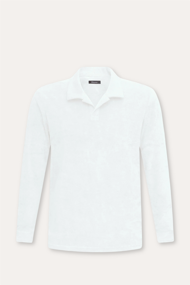 Riviera Terry Polo Long Sleeve White