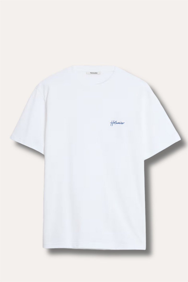 Tucker Embroidery Tee White