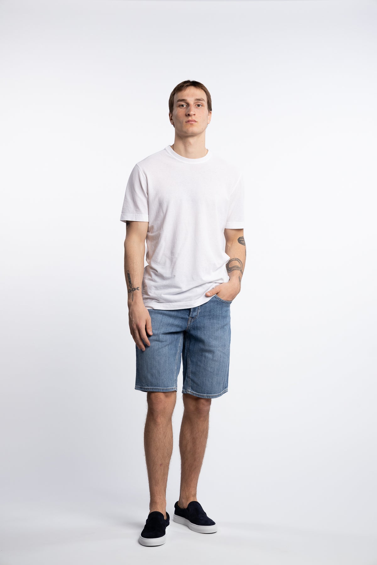 Grover Regular Fit Cotton/Stretch Shorts Light Blue
