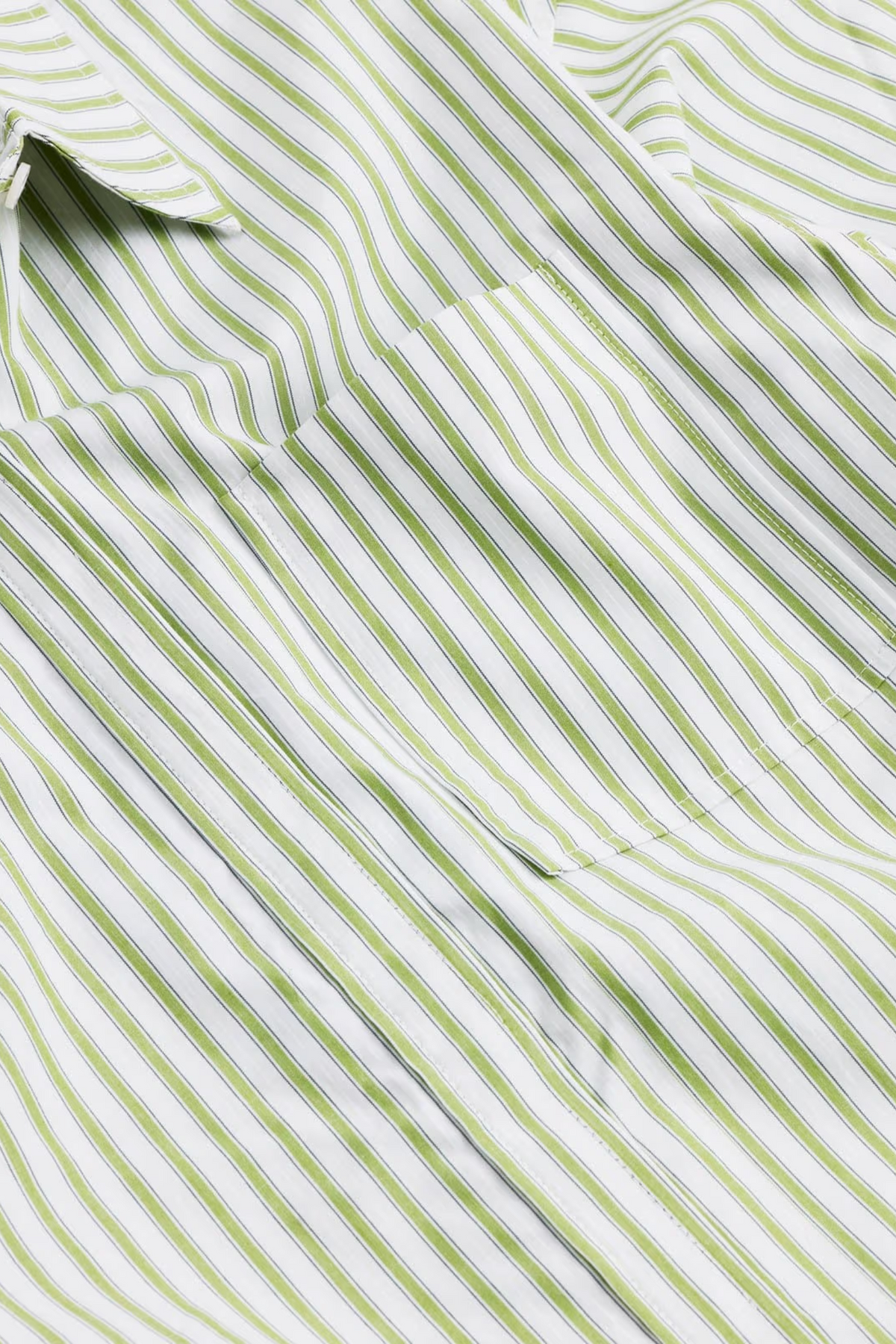 Loose stripe Shirt - Green