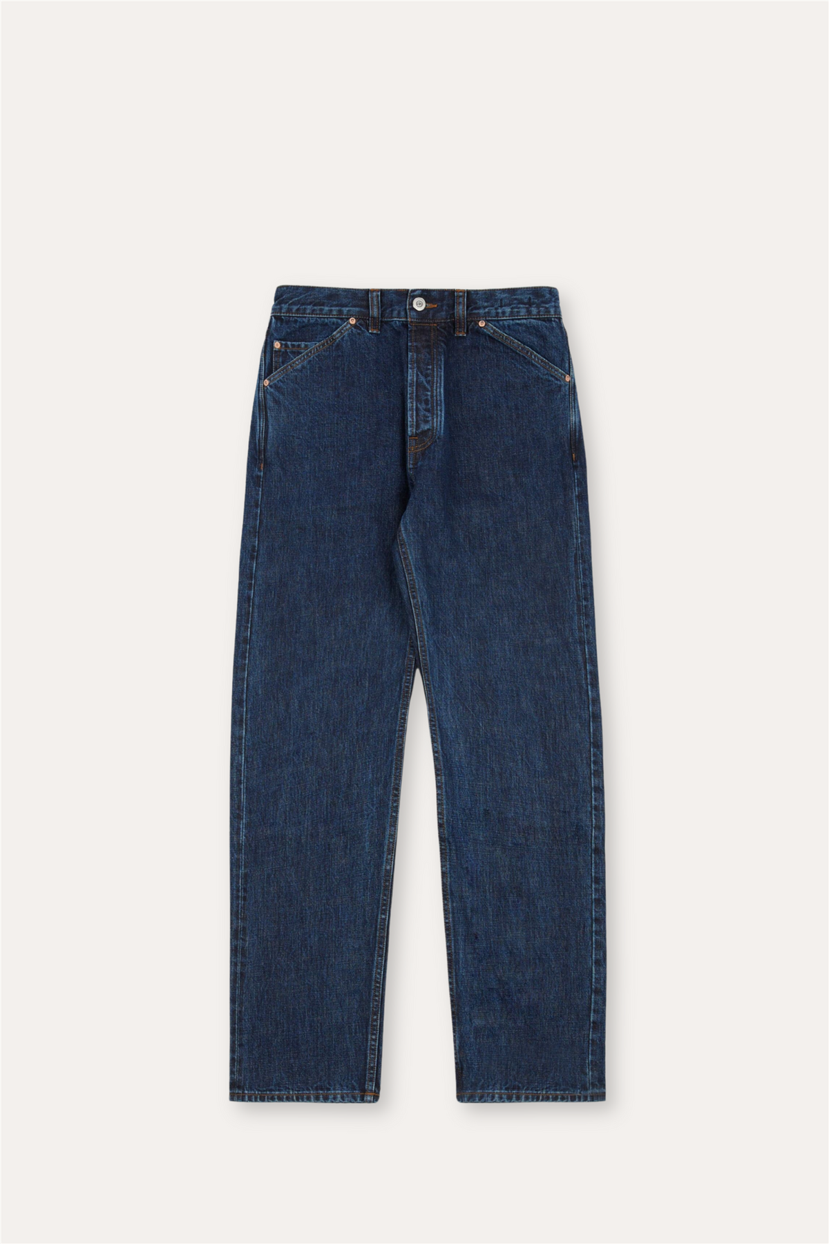 14,2 Oz 5-Pocket Mid-Waist Japanese Selvedge Denim Stone Wash