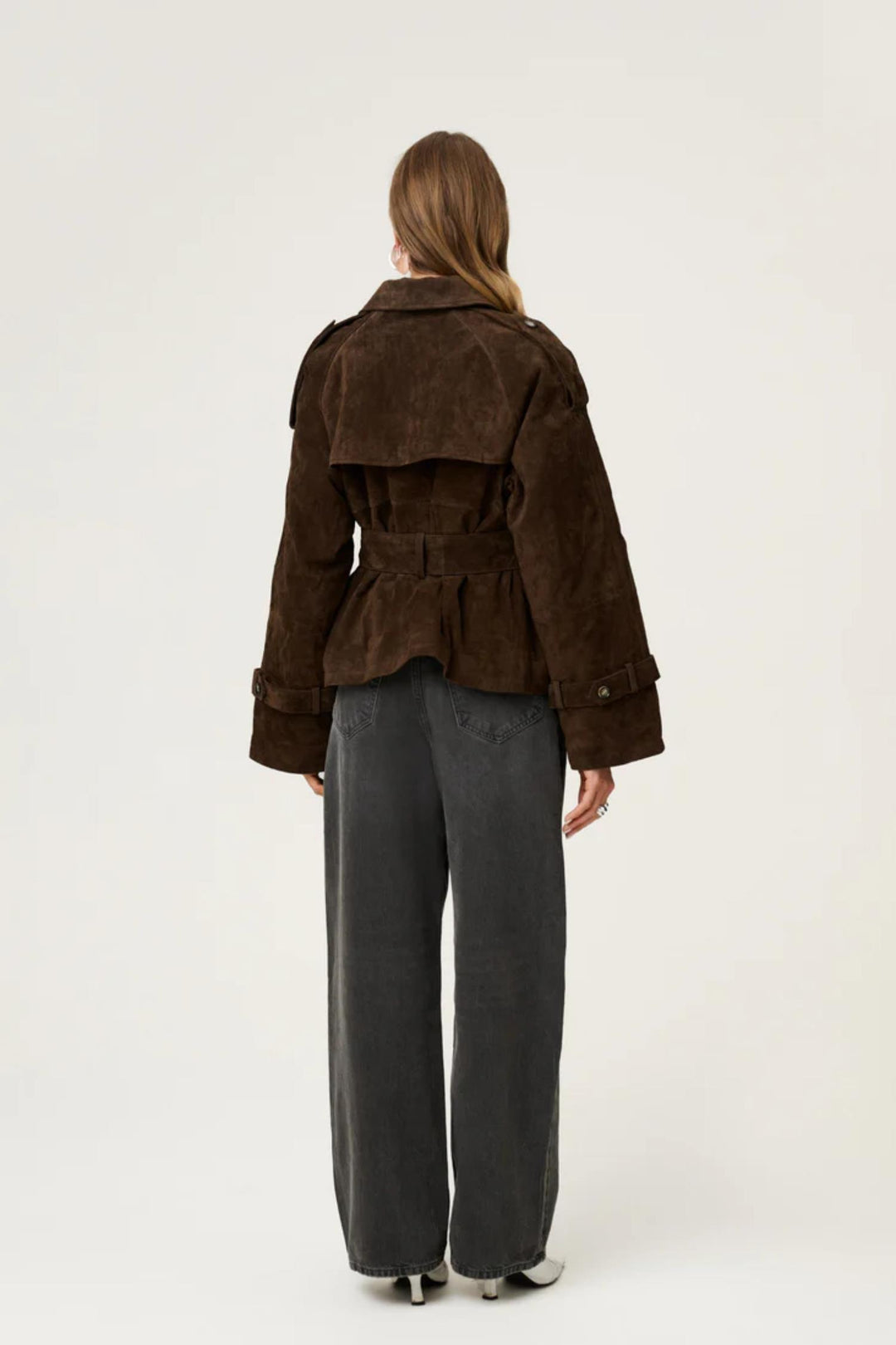 York Cropped Trench- Dark brown