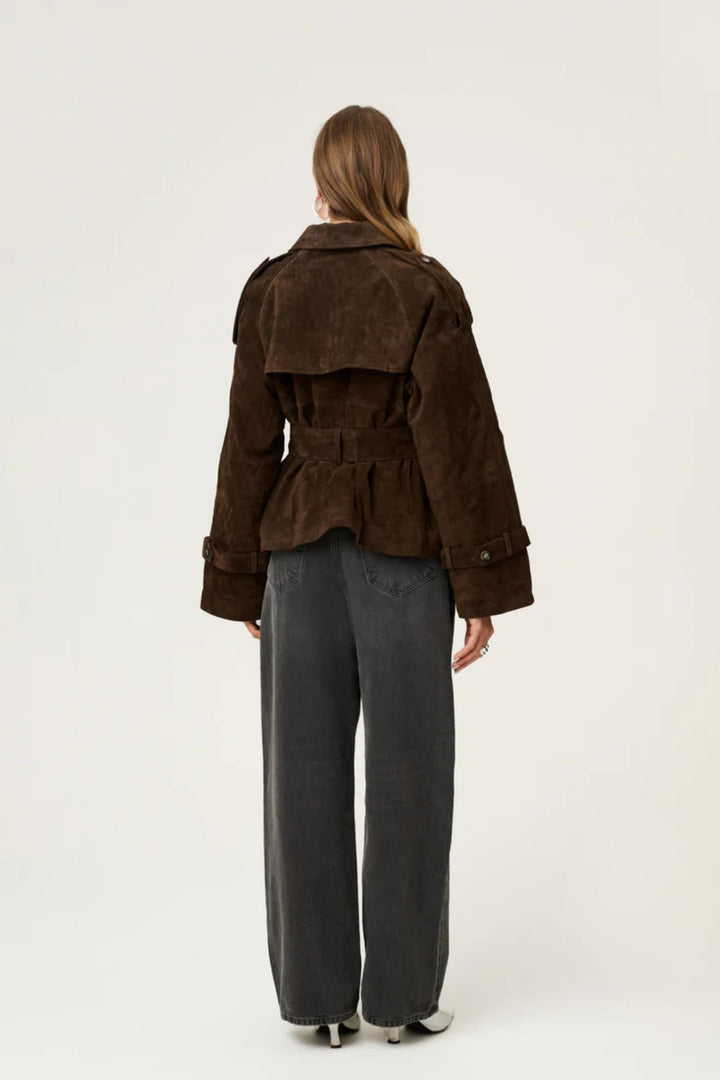 York Cropped Trench- Dark brown