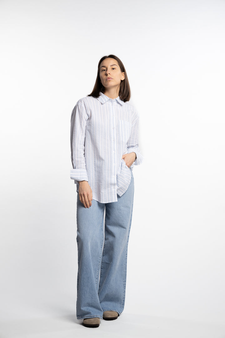 Bibi Crepe Shirt- Light Blue