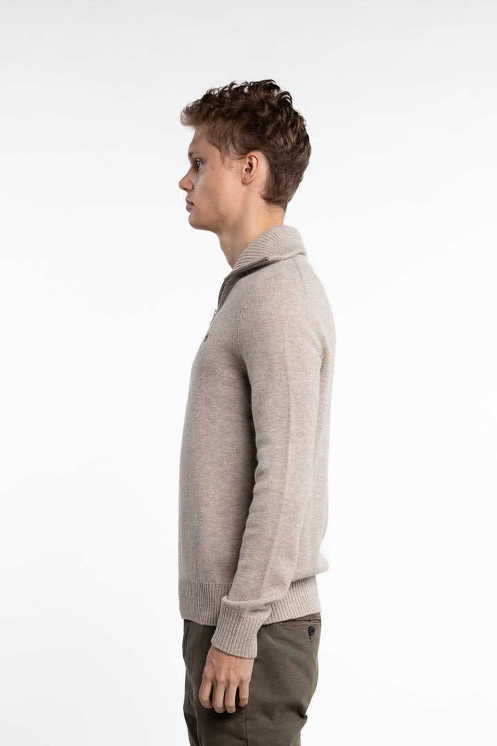 New Hertford Merino Half Zip Khaki