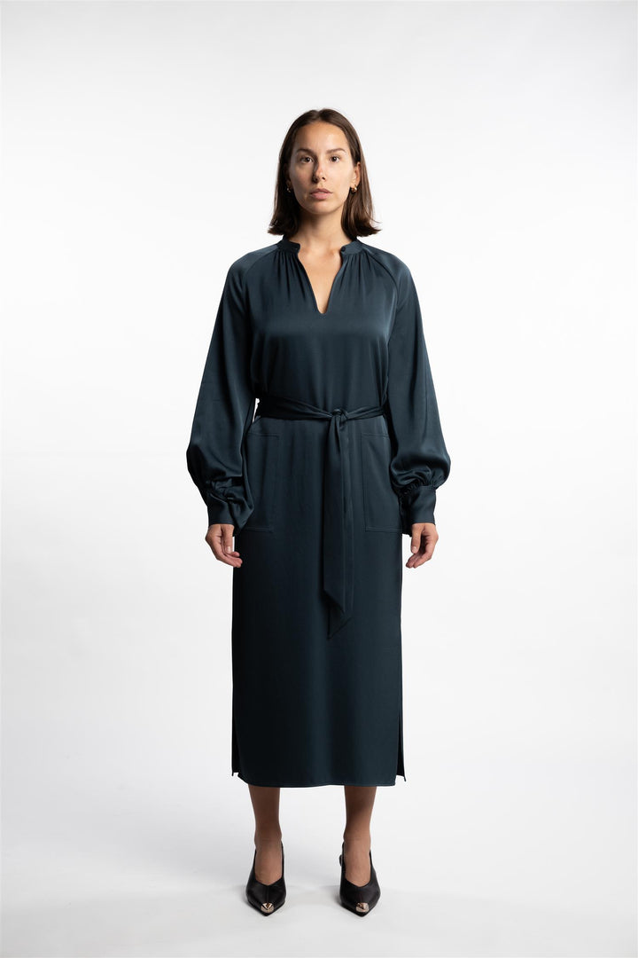 Belted Longsleeve Dress- Dawn