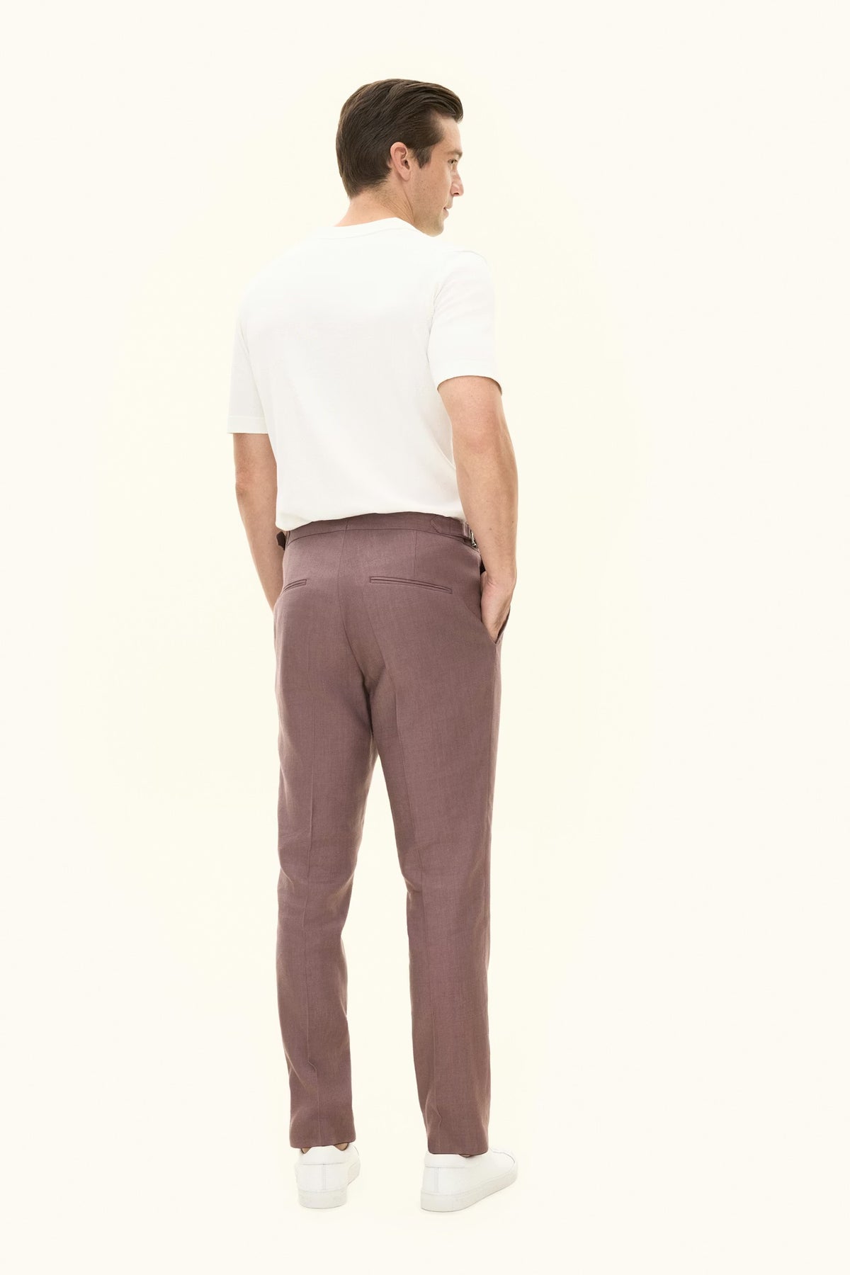 Dandy Side Adjusters Linen Trousers Purple