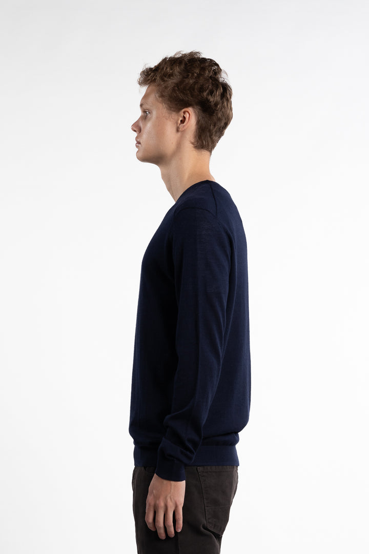 Rome O-Neck Sweater Dark Navy