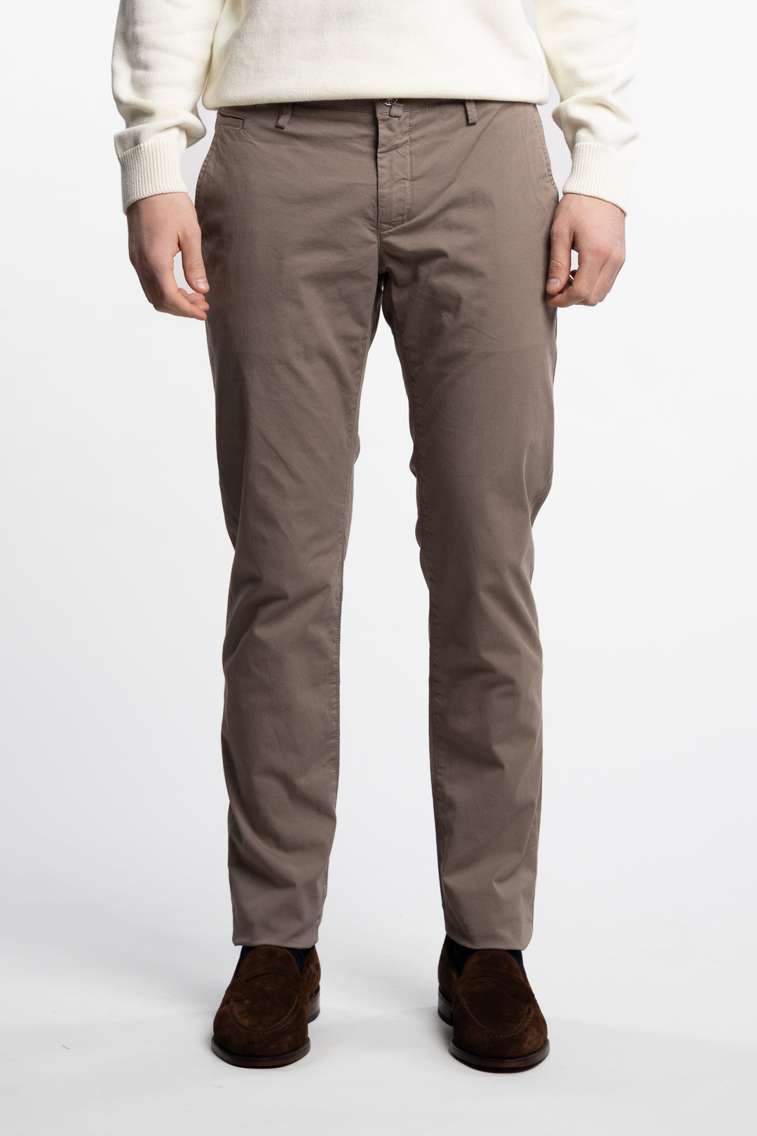 Bobby Slim Fit Stretch Cotton Bull Chinos Elephant Grey