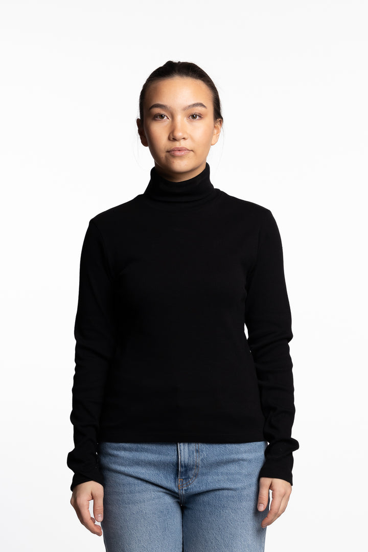 Petra Rib Turtleneck- Black