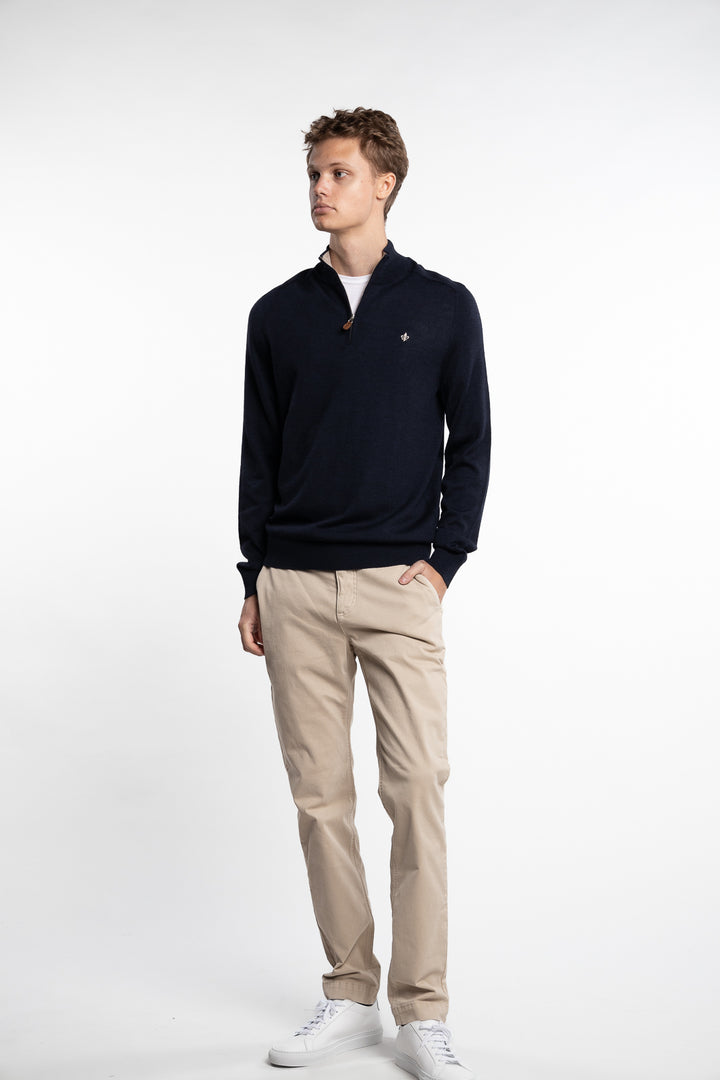 Merino John Zip Navy