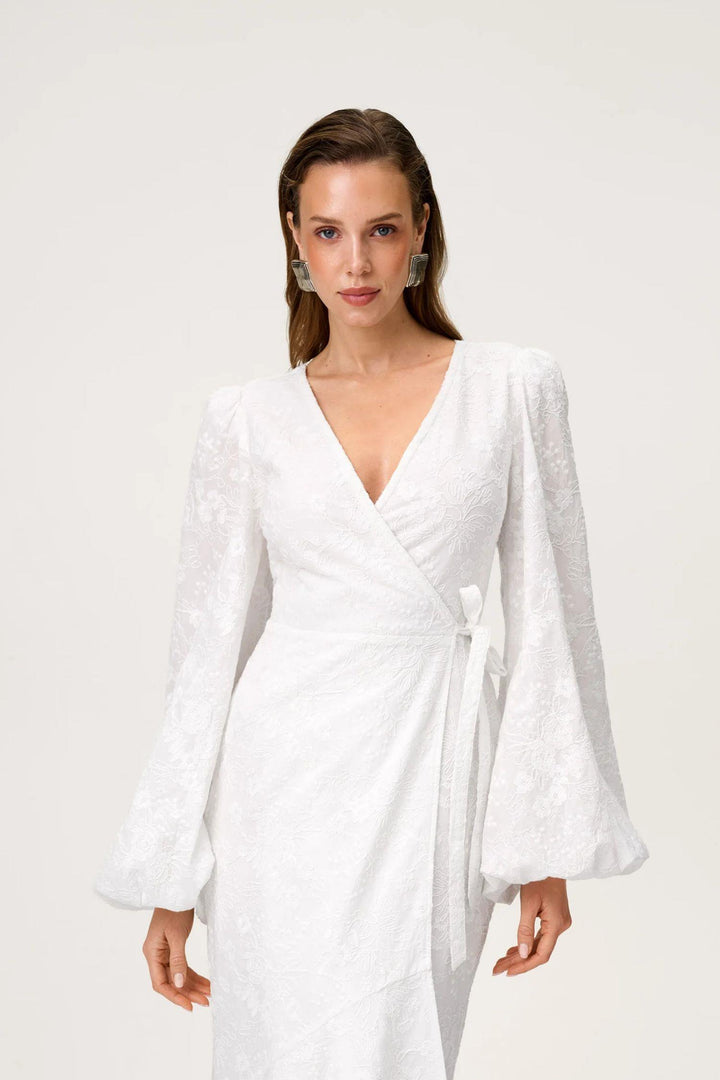 Portofino Maxi Dress- White Embroidery
