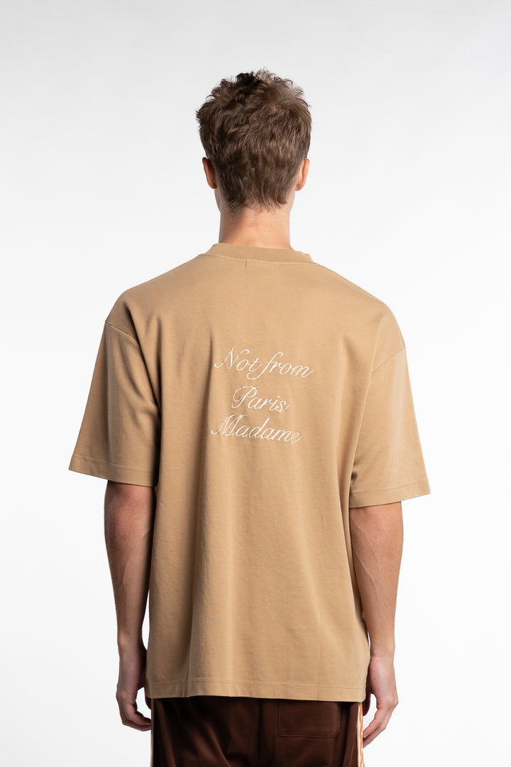 Le T-shirt Slogan Calligraphy Beige