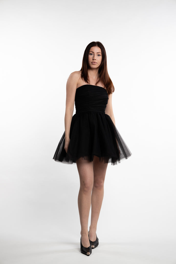 Swan Dress Short- Black