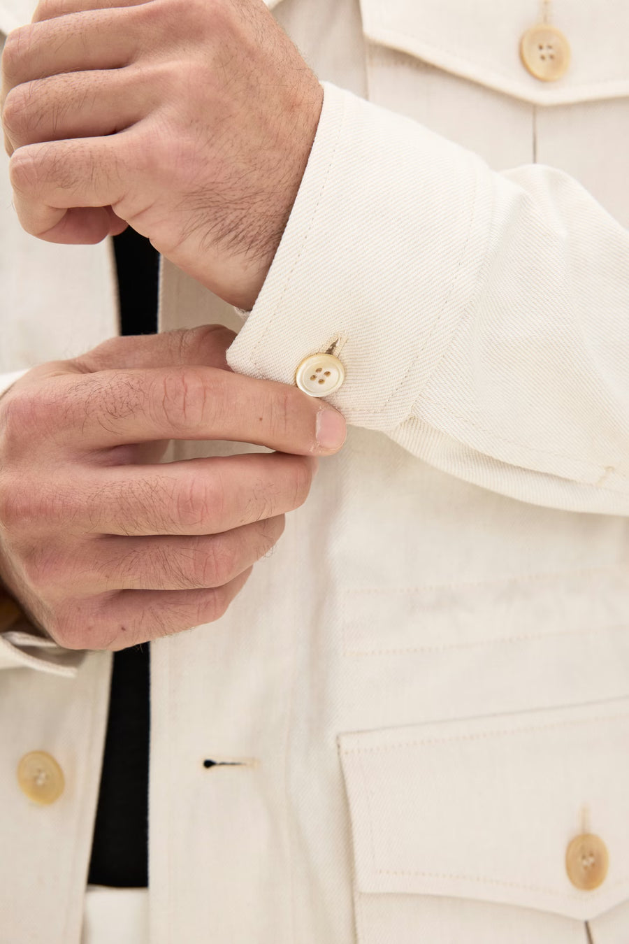 Sirolo Cotton Shirt Jacket White Sand