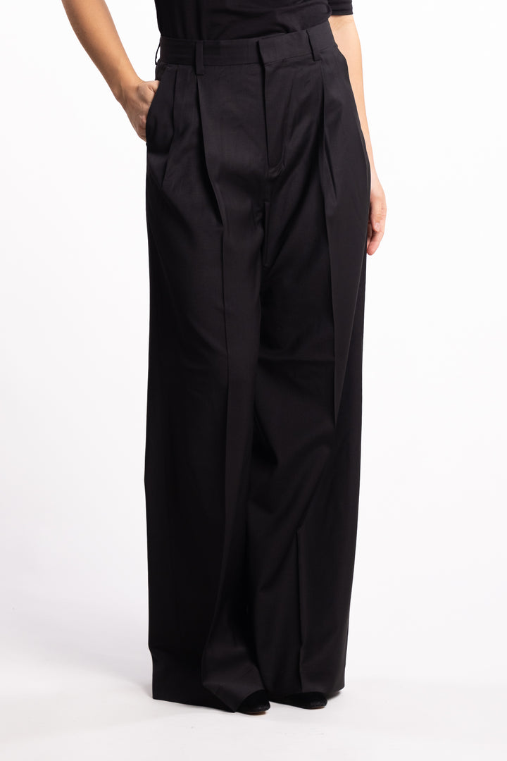 Darcey Wool Trousers- Black