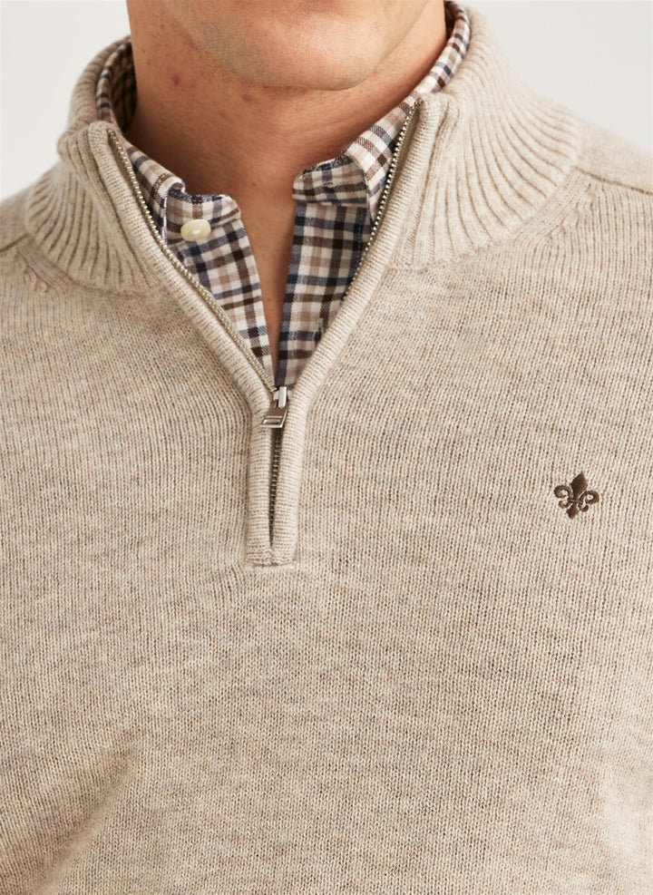 New Hertford Merino Half Zip Khaki
