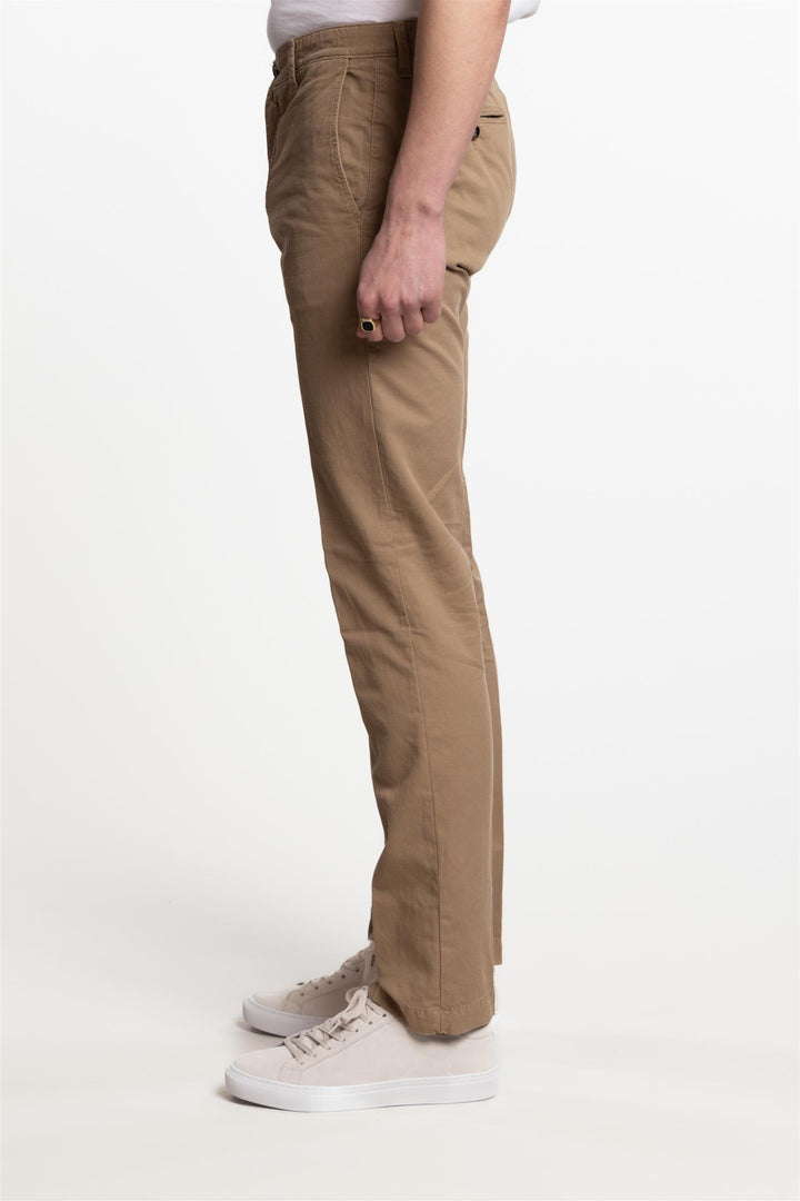 Bari Cotton/Linen Pant Dark Beige