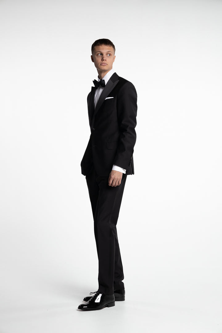 Elder Slim Fit Tuxedo Blazer Black