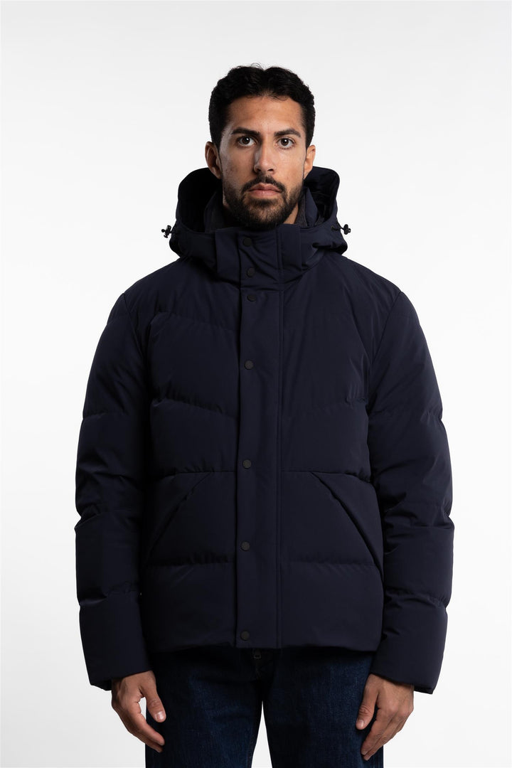 Woven Down Jacket Navy