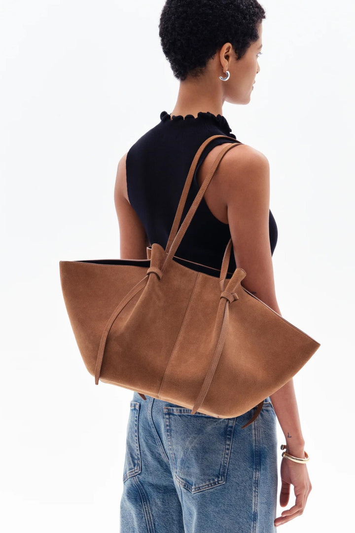 Large Mochi- Cognac Suede
