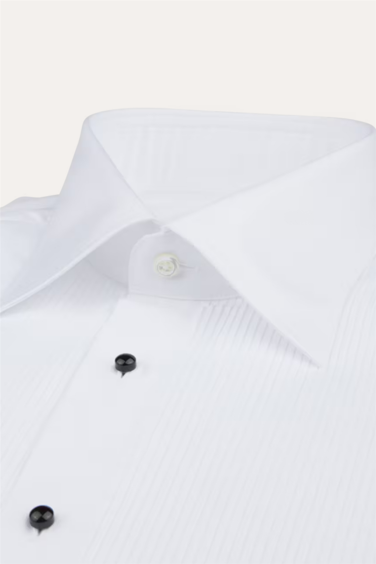 Slimline Pleated Smoking Shirt White