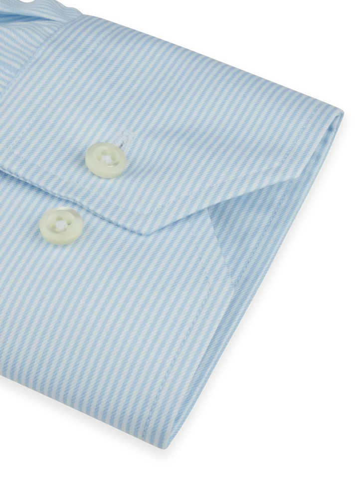 Regular Pinstriped Twill Shirt Light Blue