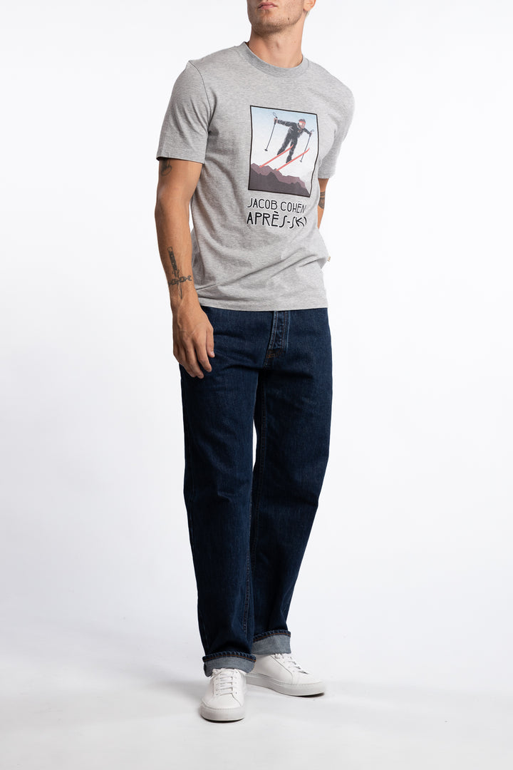 T-Shirt Collo Costina Mel. Medium Grey