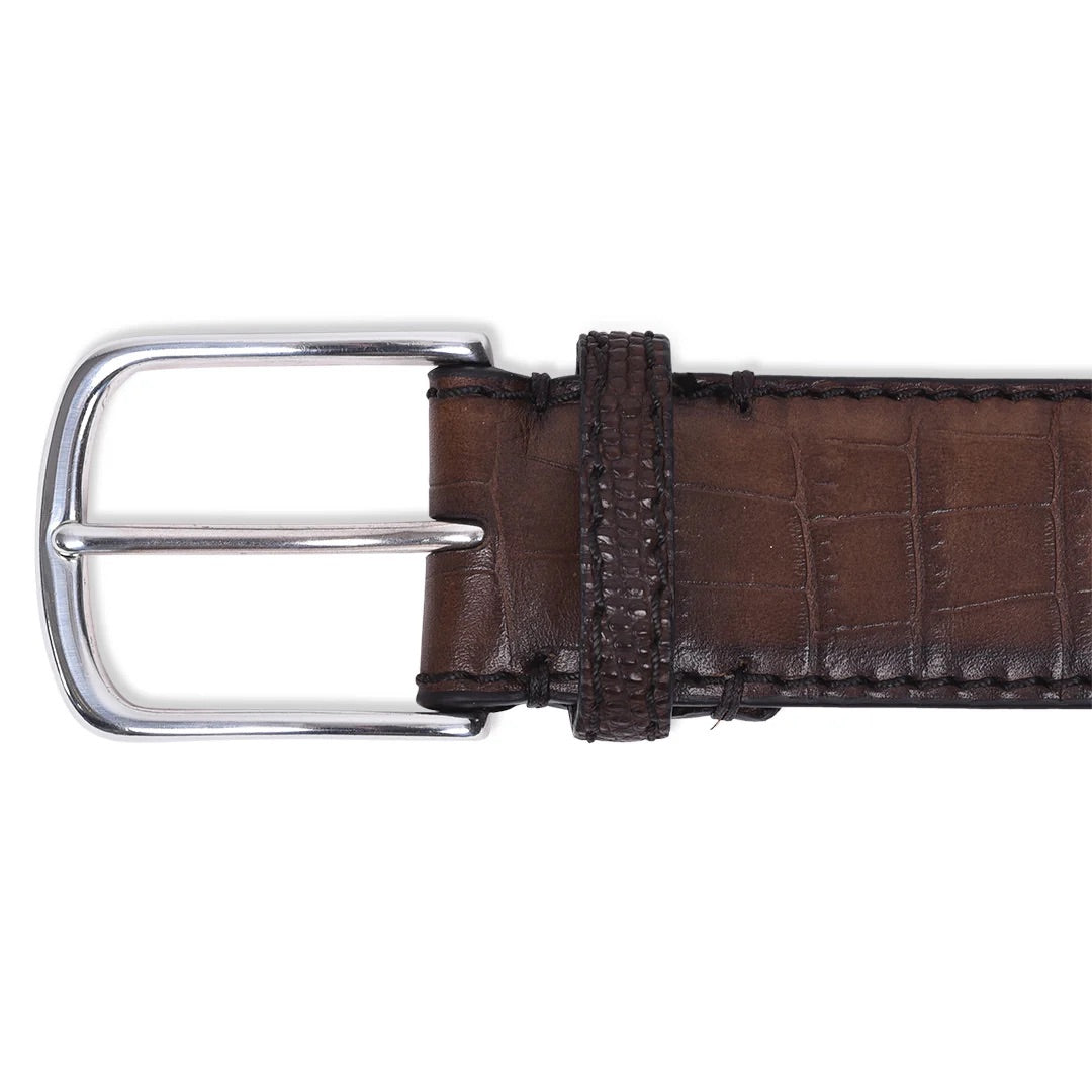 Crocodile/Lizard/Snake Leather Belt Brown